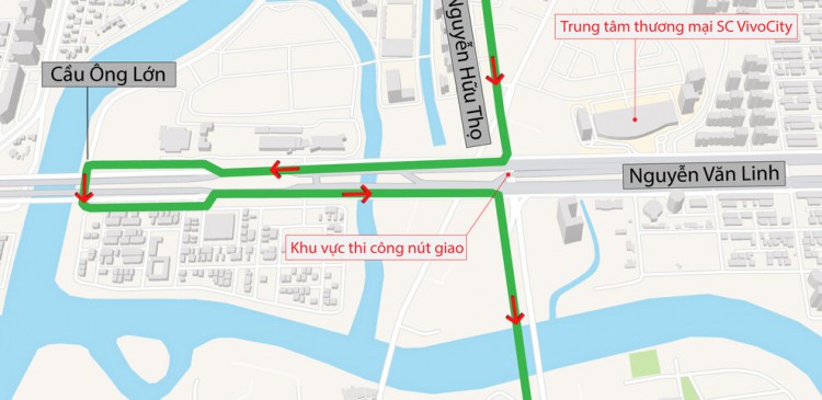 Cách thoát kẹt xe khi đóng ngã tư Nguyễn Văn Linh – Nguyễn Hữu Thọ